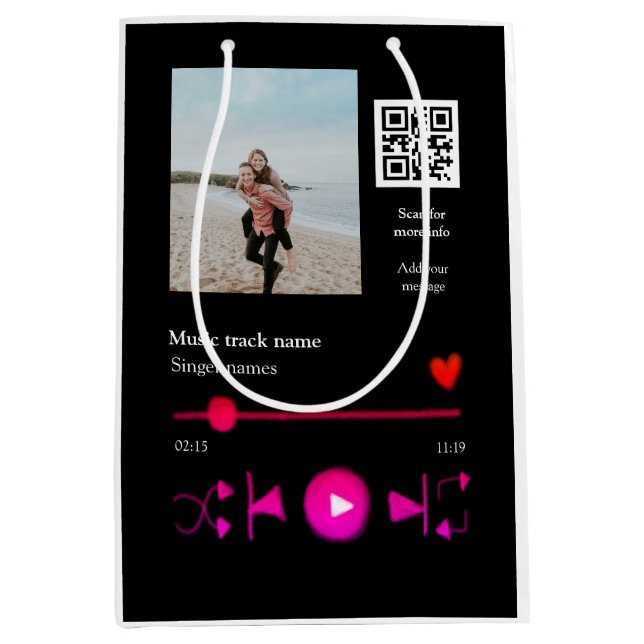 Musikspelarens personlig par kärlek q r code tex (Framsidan)