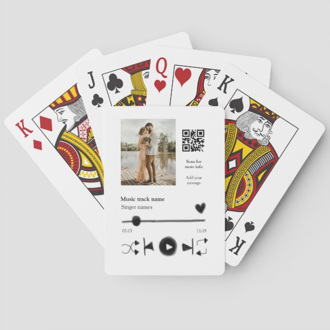 Musikspelarens personlig par kärlek q r code tex casinokort (Baksidan)