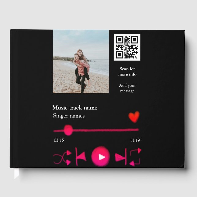 Musikspelarens personlig par kärlek q r code tex gästböcker (Framsida)