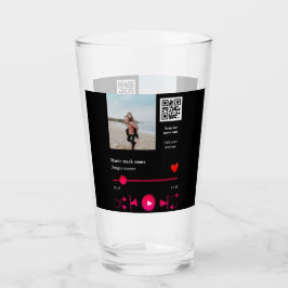 Musikspelarens personlig par kärlek q r code tex glaskopp