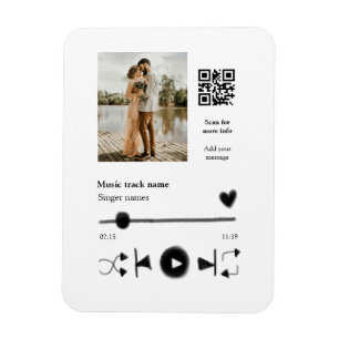 Musikspelarens personlig par kärlek q r code tex magnet