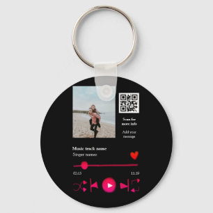 Musikspelarens personlig par kärlek q r code tex nyckelring