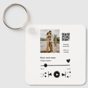 Musikspelarens personlig par kärlek q r code tex nyckelring