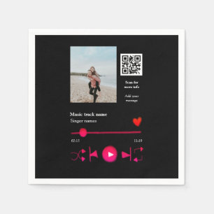 Musikspelarens personlig par kärlek q r code tex pappersservett