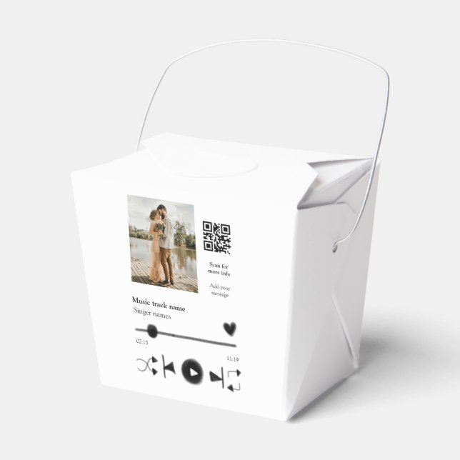 Musikspelarens personlig par kärlek q r code tex presentaskar (Framsidan Sidan)