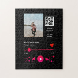 Musikspelarens personlig par kärlek q r code tex pussel