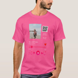Musikspelarens personlig par kärlek q r code tex t shirt