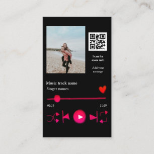 Musikspelarens personlig par kärlek q r code tex visitkort