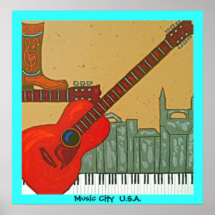 Musikstadsaffisch Poster