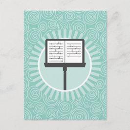 Musikställ Rolig Turkos Virvel Musiker Vykort