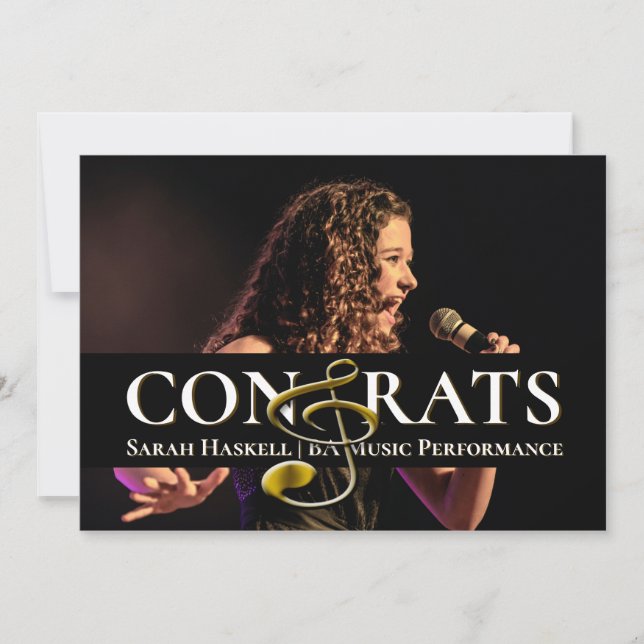 Musikstudentens examensannonsering Diskantnyckel Meddelande (Framsida)