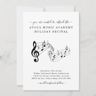 Musikstudio Piano Violin Röst Recital Inbjudan