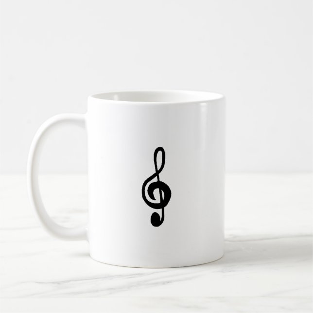 Musiksymbol Treble Clef Simple Musical Kaffemugg (Vänster)