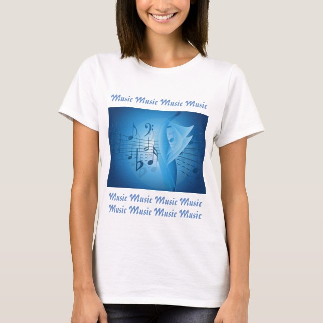 musiksymboler och anteckningar vita t shirt (Framsida)