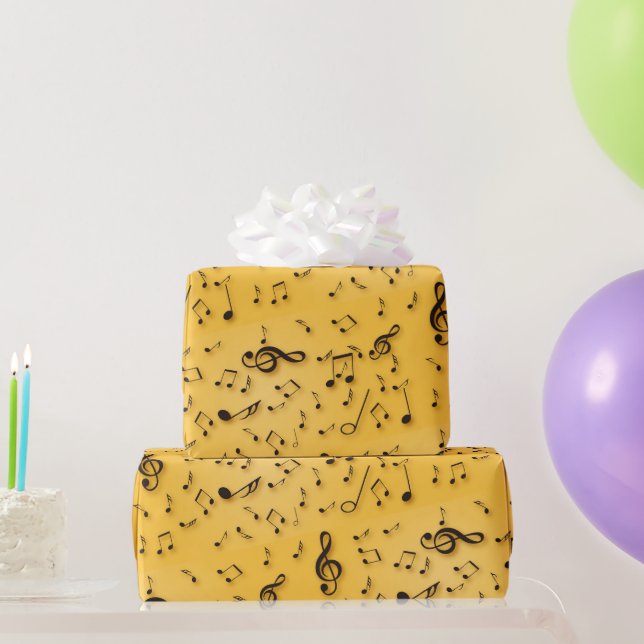 Musiksymboler på Guld Presentpapper (Festgåvor)