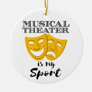 Musikteater är min sport julgransprydnad keramik