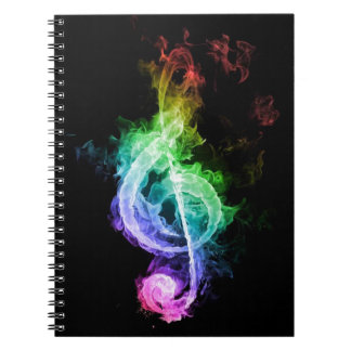 musiktema anteckningsbok med spiral