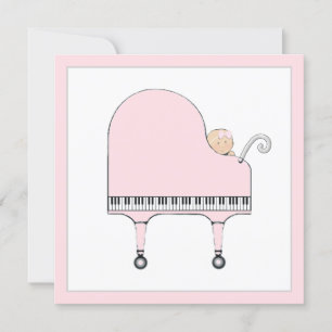 Musiktema för babybabyskor inbjudningar