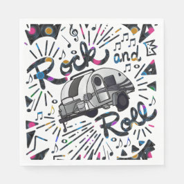 Musiktema för rock and roll-resebrickor pappersservett