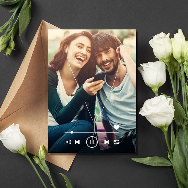 Musiktemat Bröllop-fotospara datum Spara Datumet (Music Themed Wedding Photo Save the Date)