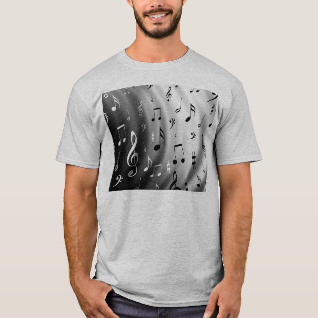 Musiktemat mönster t shirt (Framsida)