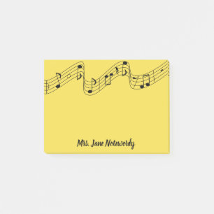 Musiktemat postar det noterar post-it block