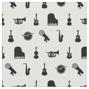 Musiktematerade musikinstrument Mönster Tyg