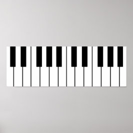 musiktemed piano nycklar poster