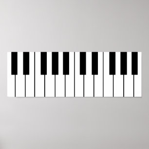 musiktemed piano nycklar poster