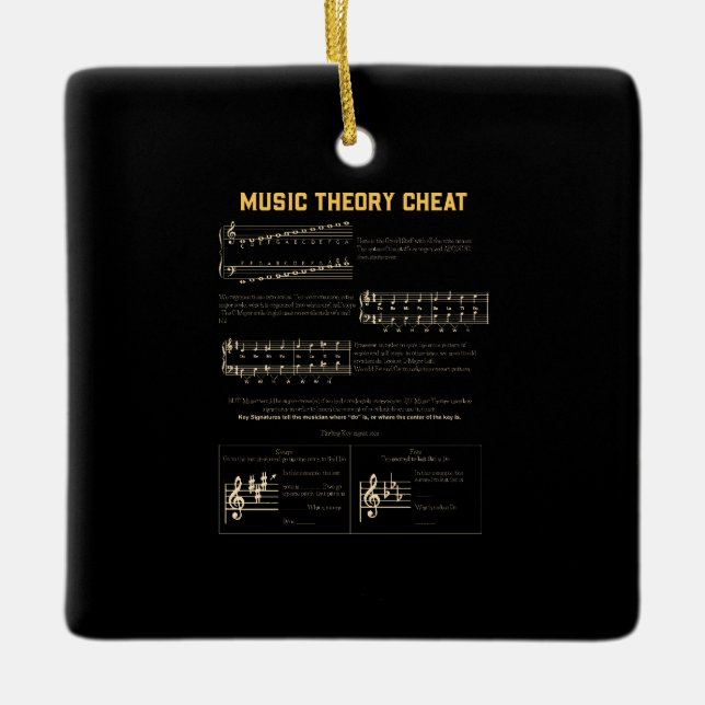Musikteorigrafik Julgransprydnad Keramik (Framsida)
