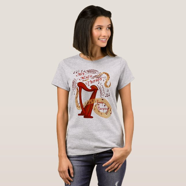 Musikterapi "Behålla Harping" T Shirt (Hel framsida)