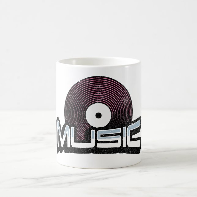 Musiktext med vinylpost kaffemugg (Center)