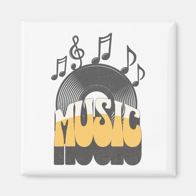 Musiktext med vinylpost magnet (Framsidan)