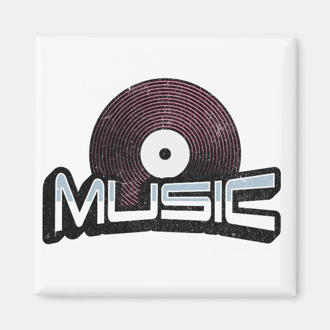 Musiktext med vinylpost magnet (Framsidan)