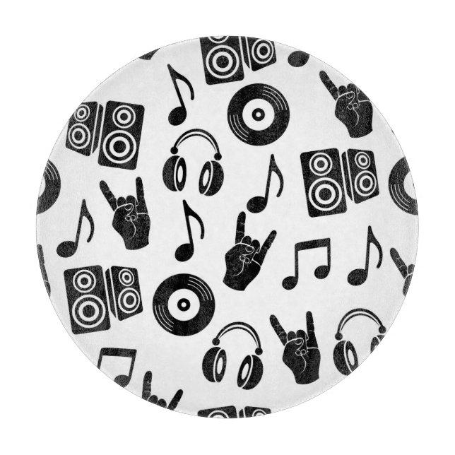 Musiktillbehör: Monokrom Vintage Mönster. (Framsidan)