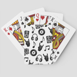 Musiktillbehör: Monokrom Vintage Mönster. Casinokort