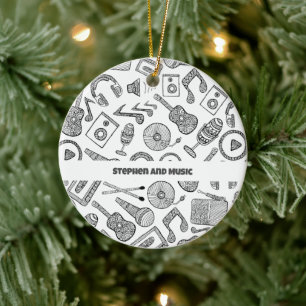 Musiktillbehör till musikinstrument för personlig julgransprydnad keramik