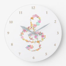 Musiktreble vattenfärgsblommor