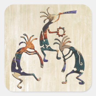 Musiktrio KOKOPELLI + dina idéer Fyrkantigt Klistermärke