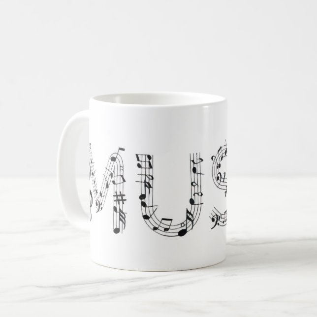 Musiktypografi Kaffemugg (Framsida vänster)