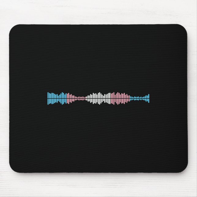 Musikvågor Subtil Trans Pride Flagga Transpersonel Musmatta (Framsidan)