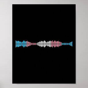 Musikvågor Subtila Trans Pride Flagga Transpersone Poster
