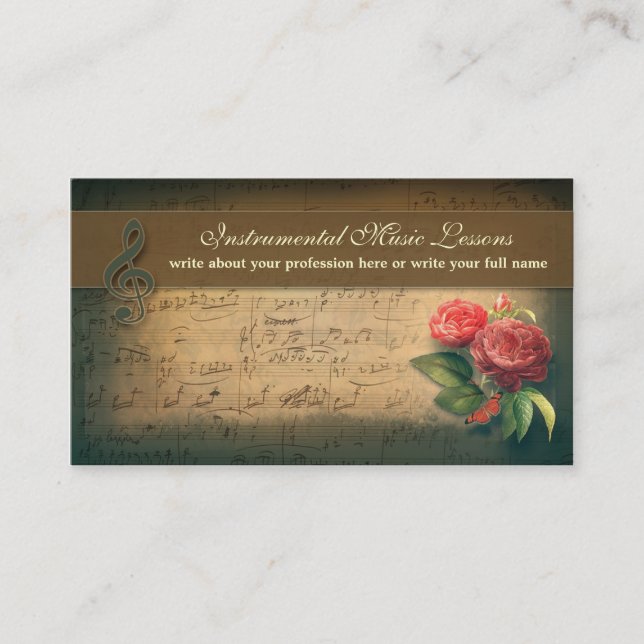 musikvintagevisitkortar visitkort (Framsida)