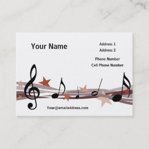 Musikvisitkort - brun musik noter visitkort