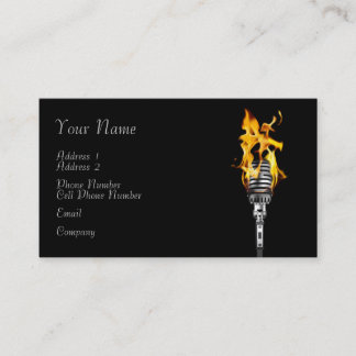 Musikvisitkort - flammande mikrofon visitkort