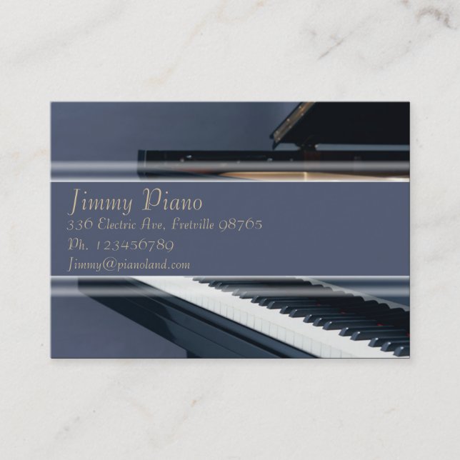 Musikvisitkort - piano visitkort (Framsida)