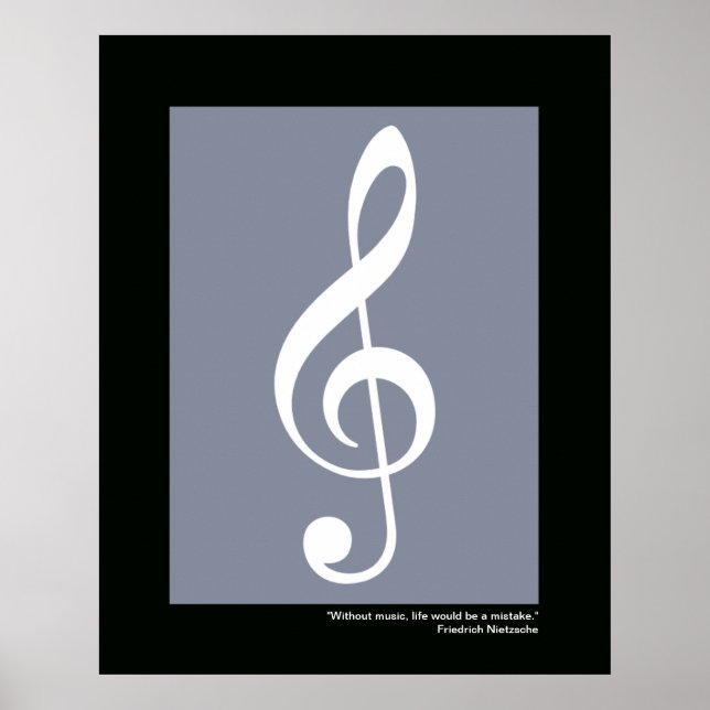 musikvit treble clef poster (Framsidan)