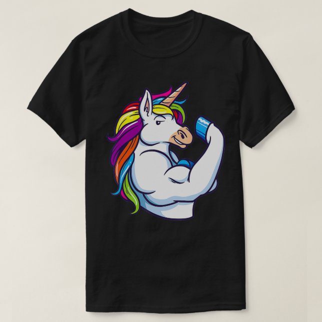 Musinal Unicorn Funny Magic Fitness BodyBuilder T Shirt (Design framsida)