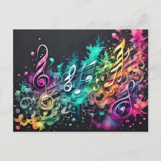 musique graffiti vykort