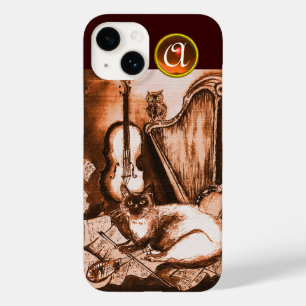 MUSISK KATT MED UGGLA I BROWN SEPIA GEM MONOGRAM